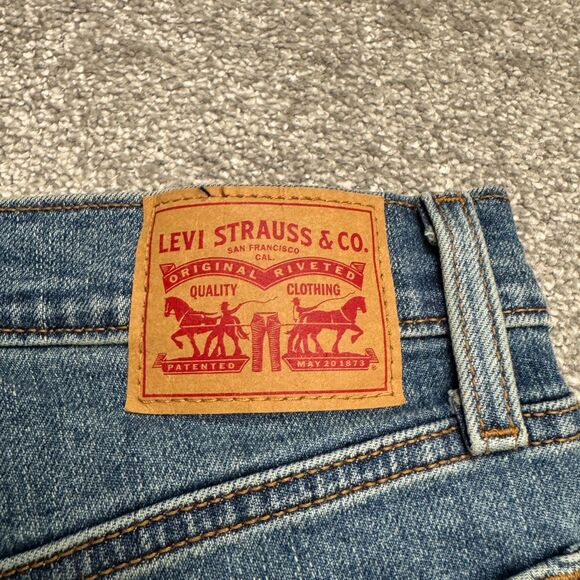 Levi's Premium Wedgie Straight Leg Button Fly Denim Jeans Womens 25 High Rise - Picture 3 of 16